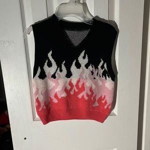 cropped sweater vest